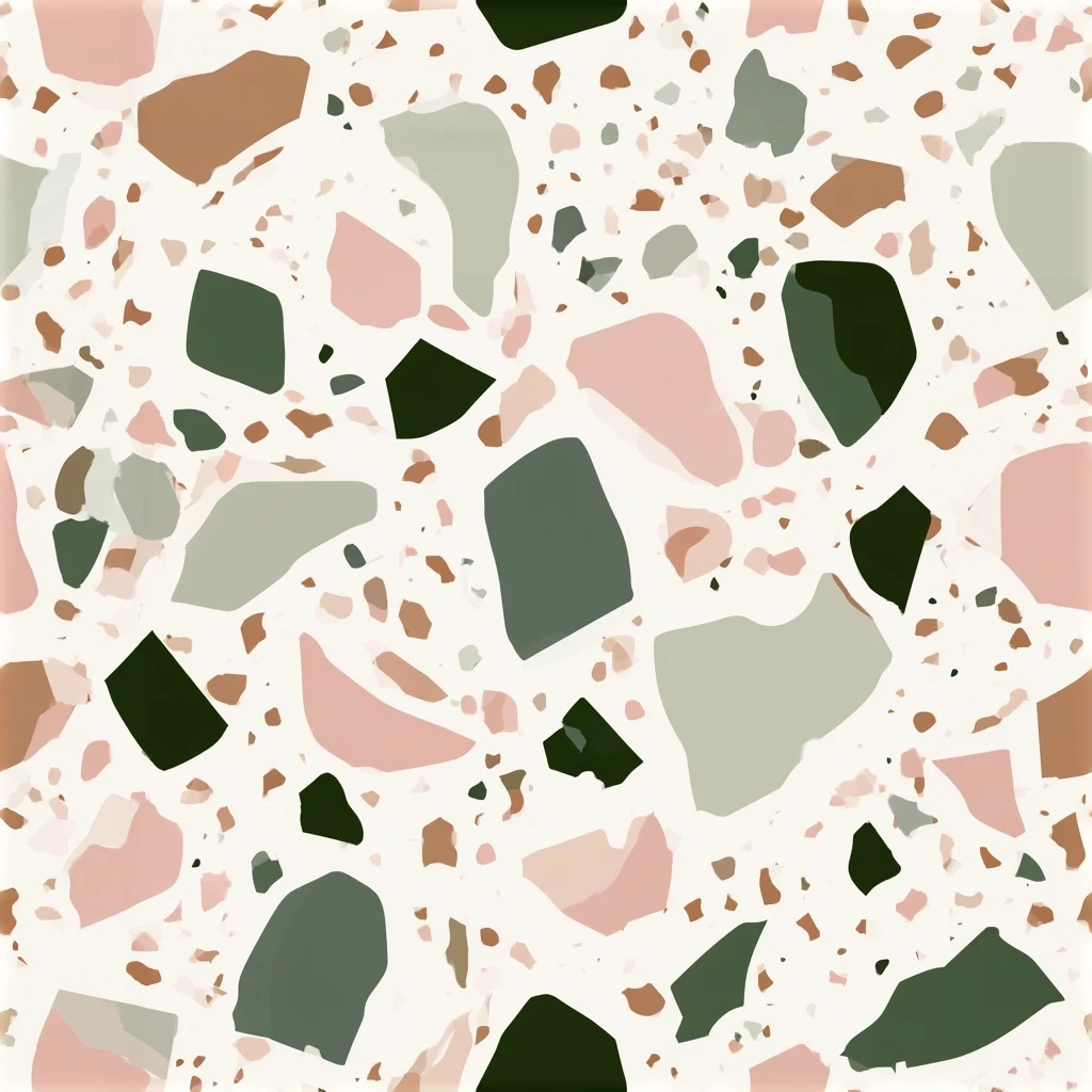 Abstract Terrazzo Speckles Seamless Pattern