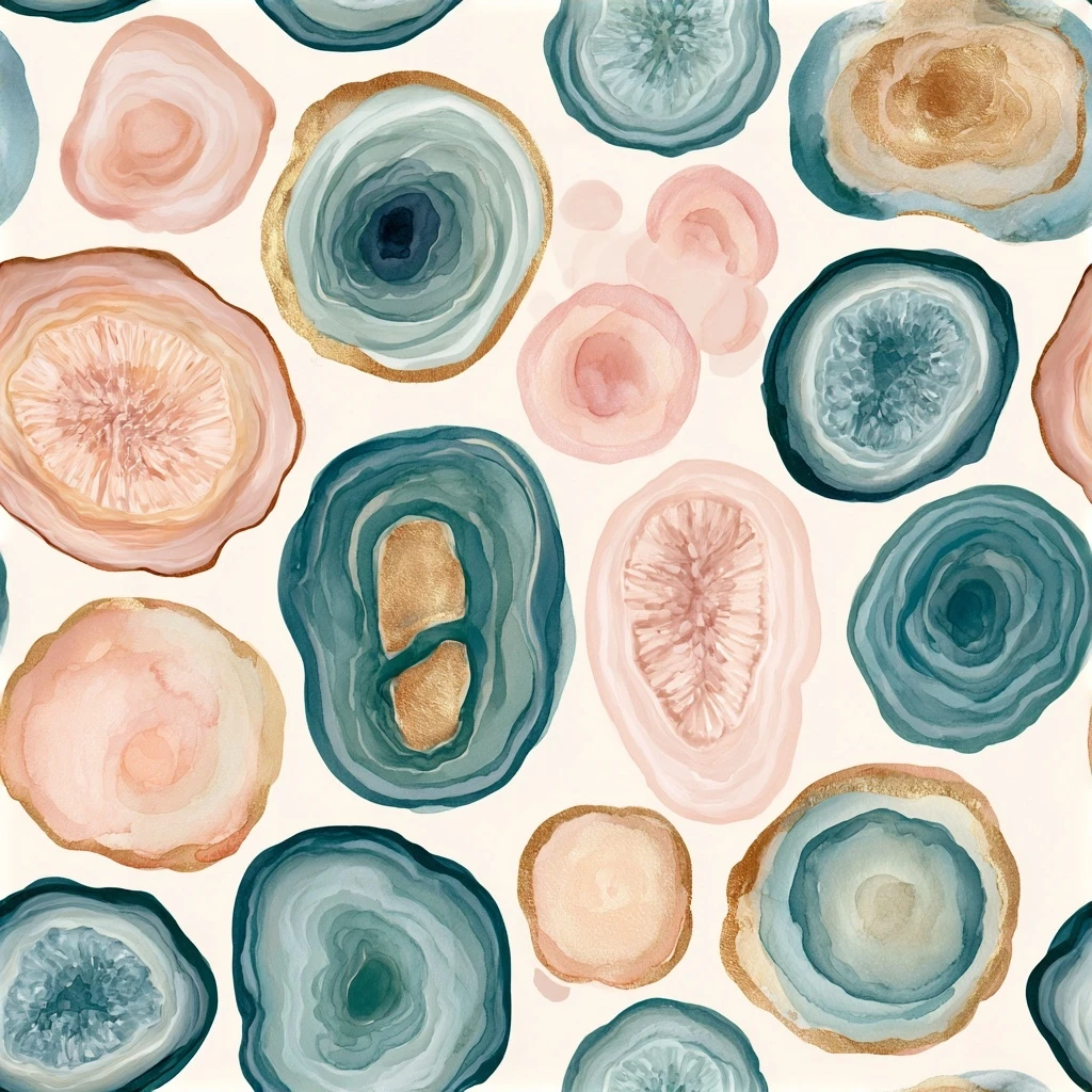 Agate Slice Druzy Seamless Pattern