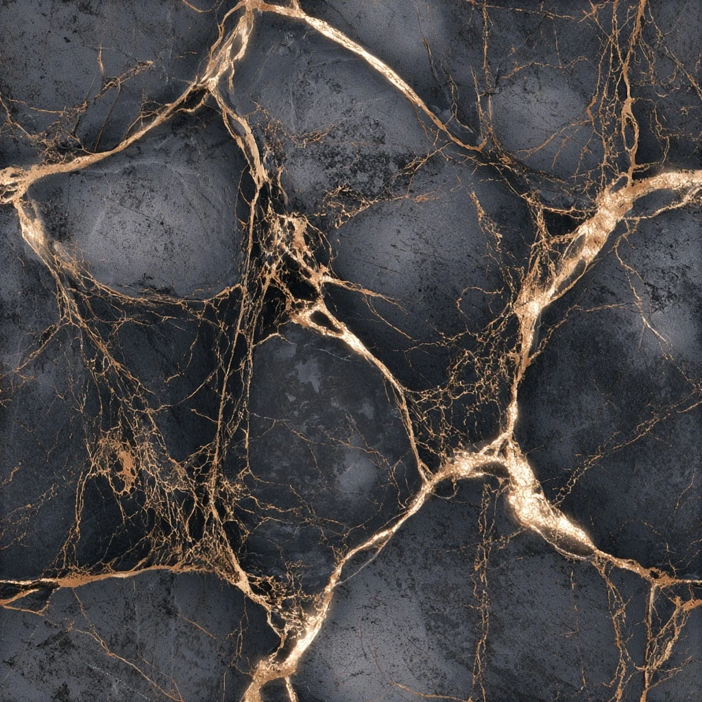 Black Marble Gold Veins Seamless Pattern