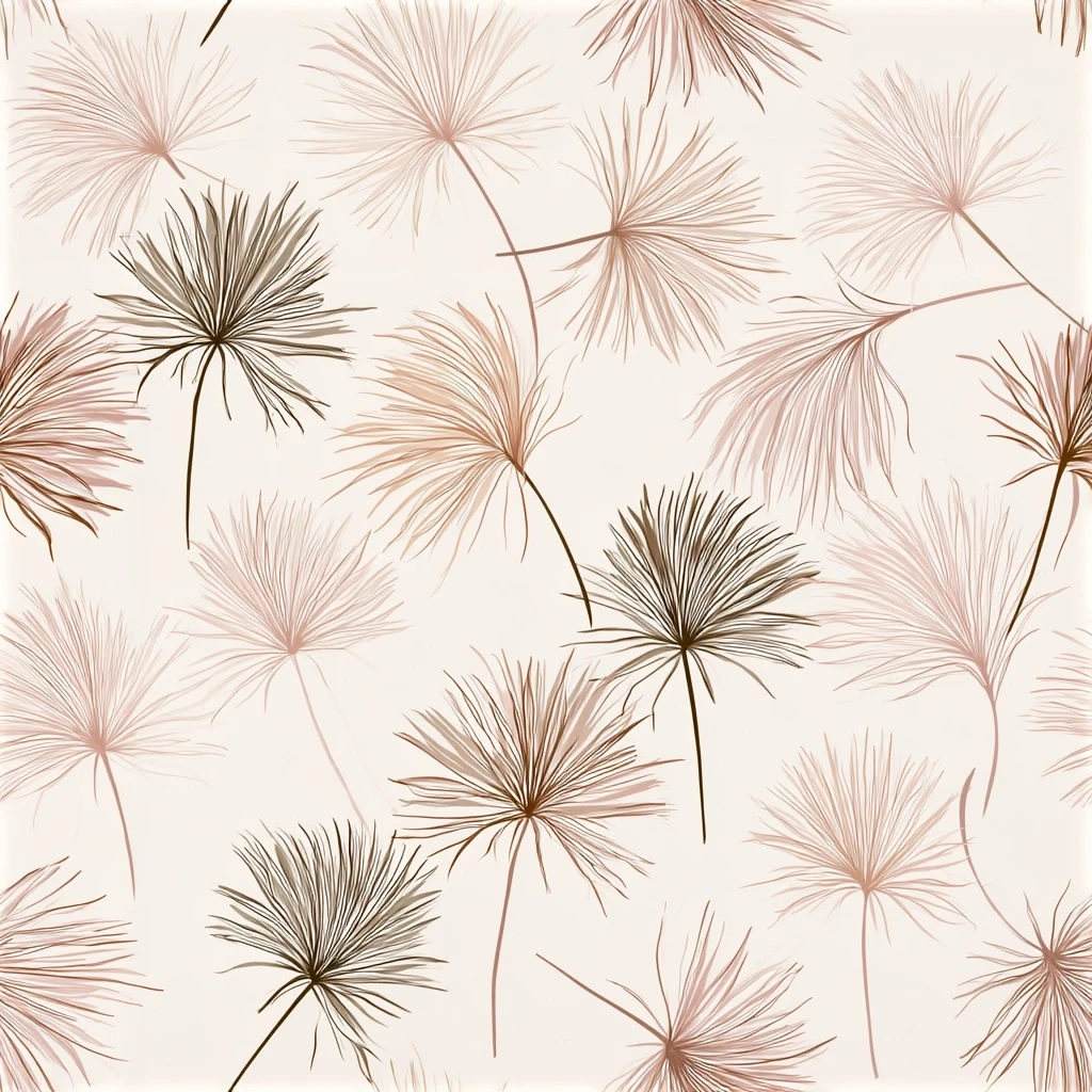 Boho Dried Palm Grass Seamless Pattern