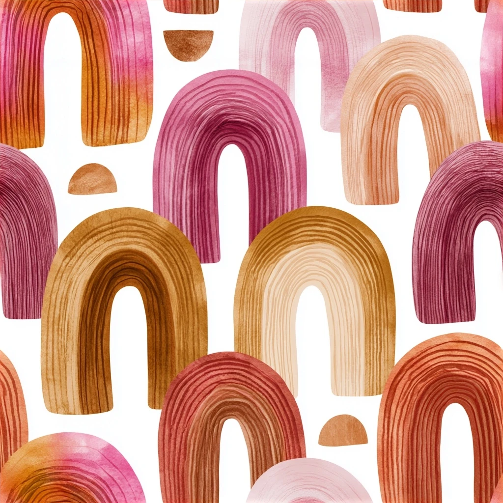 Boho Rainbow Seamless Pattern