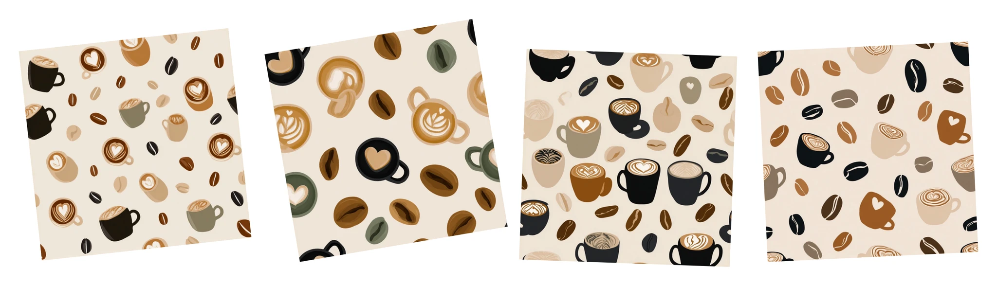 Patternful AI — Infinitely Tileable Coffee Bean Latte Art Patterns