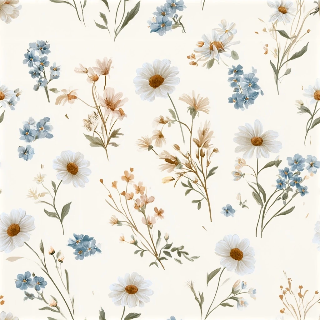 Cottagecore Wildflower Seamless Pattern