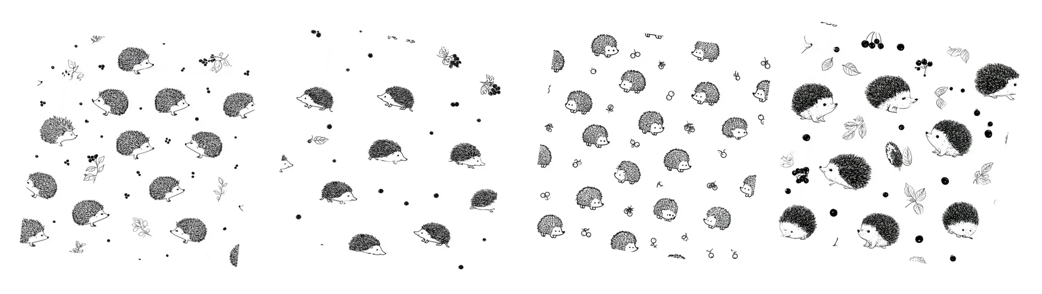 Patternful AI — Truly Seamless, Infinitely Repeating Hedgehog Berry Motifs