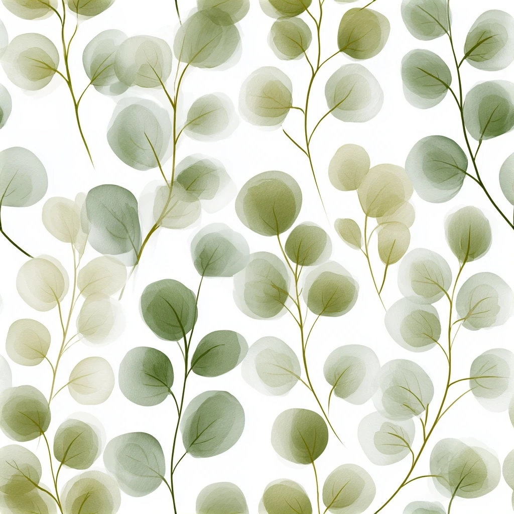 Eucalyptus Greenery Seamless Pattern