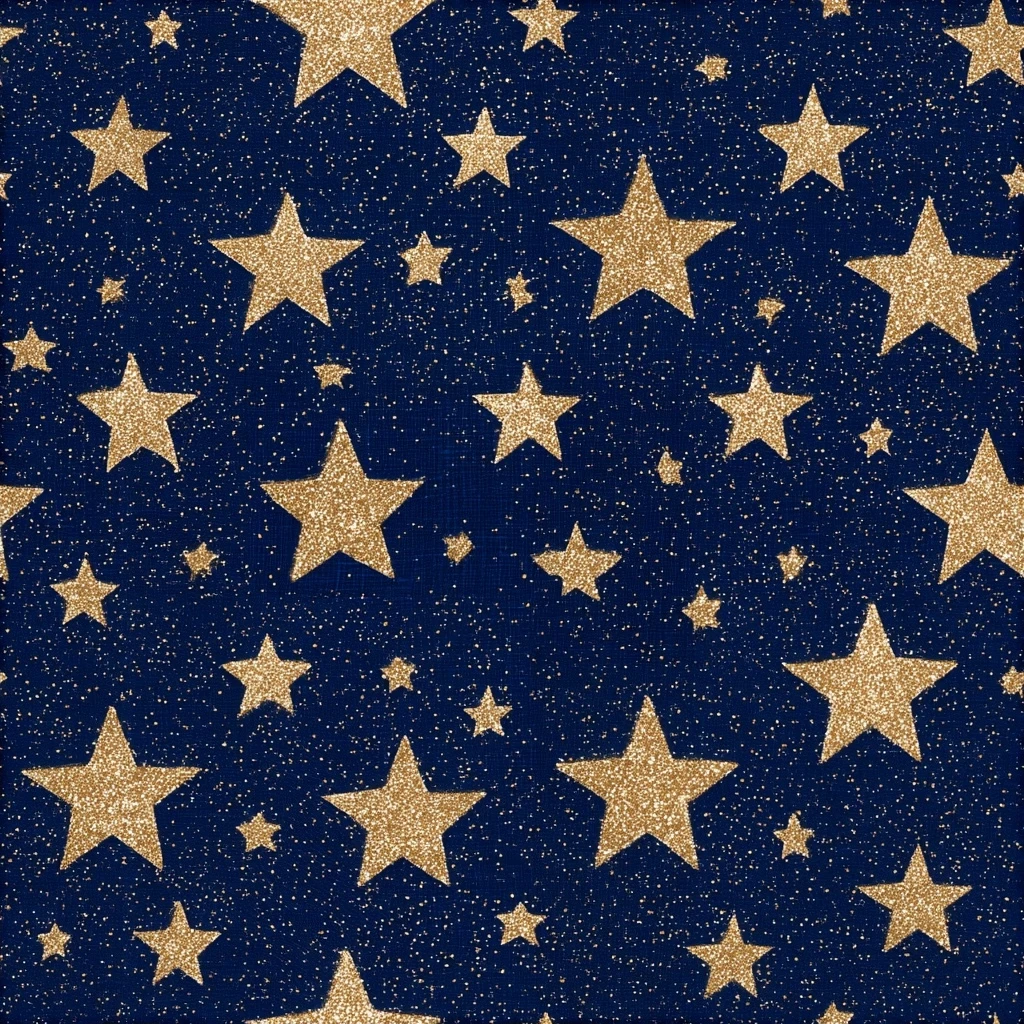 Gold Glitter Stars Seamless Pattern
