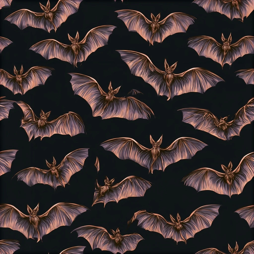 Halloween Spooky Bat Seamless Pattern
