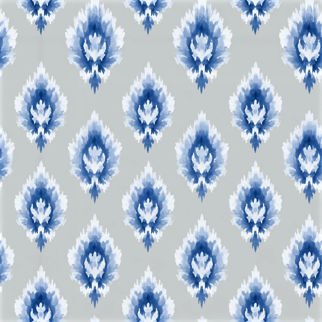 Ikat Tie Dye Watercolor Seamless Pattern