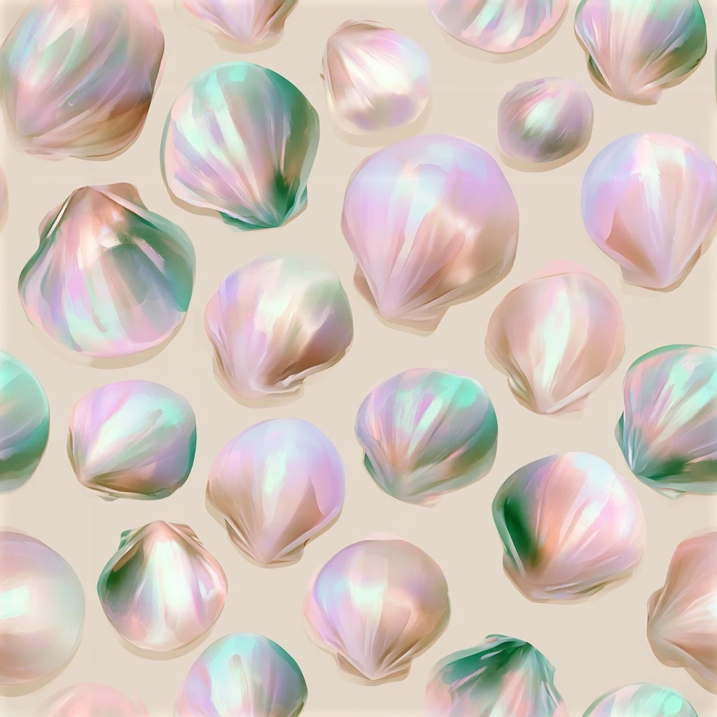 Pearl Shell Iridescent Seamless Pattern