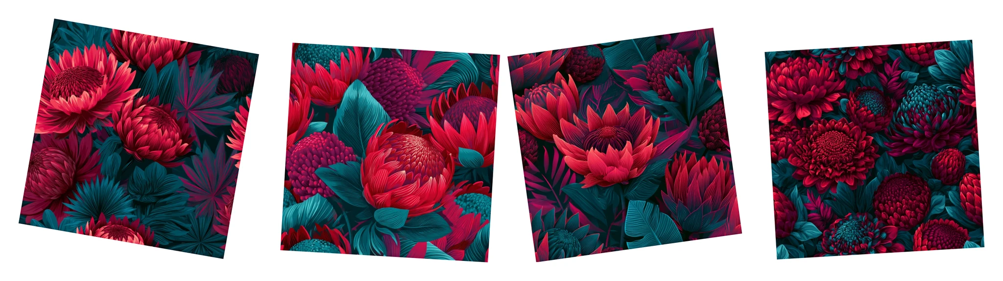 Patternful AI — Truly Seamless Infinite Tiling Protea Designs