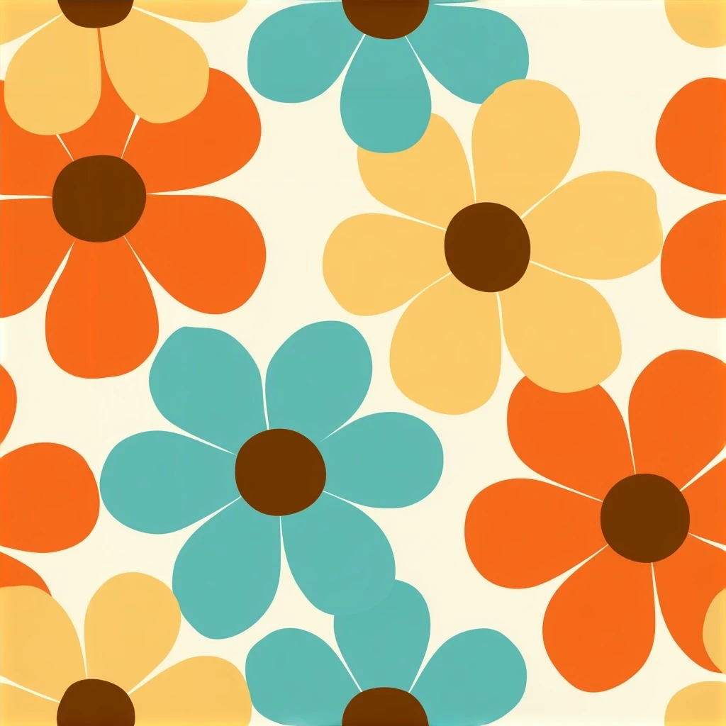 Retro Daisy Baby Seamless Pattern