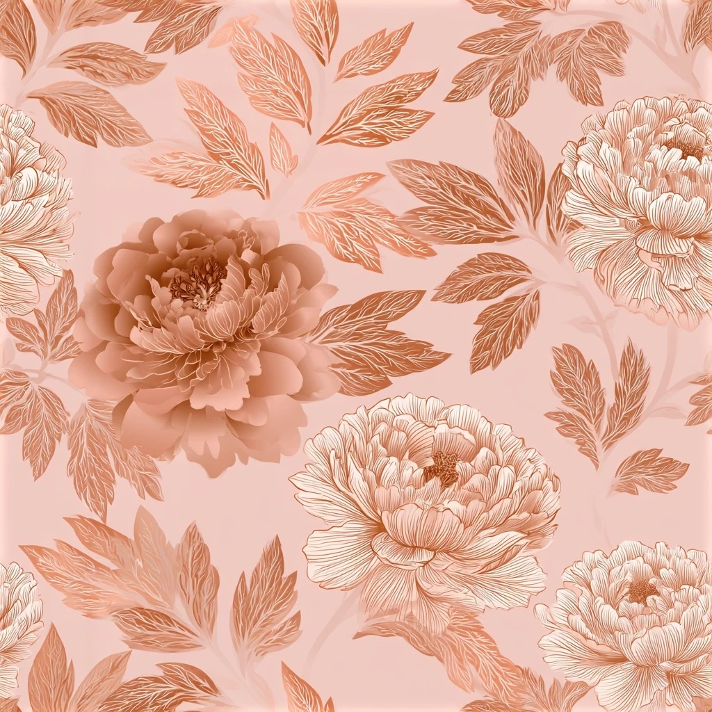 Rose Gold Floral Luxury Seamless Pattern