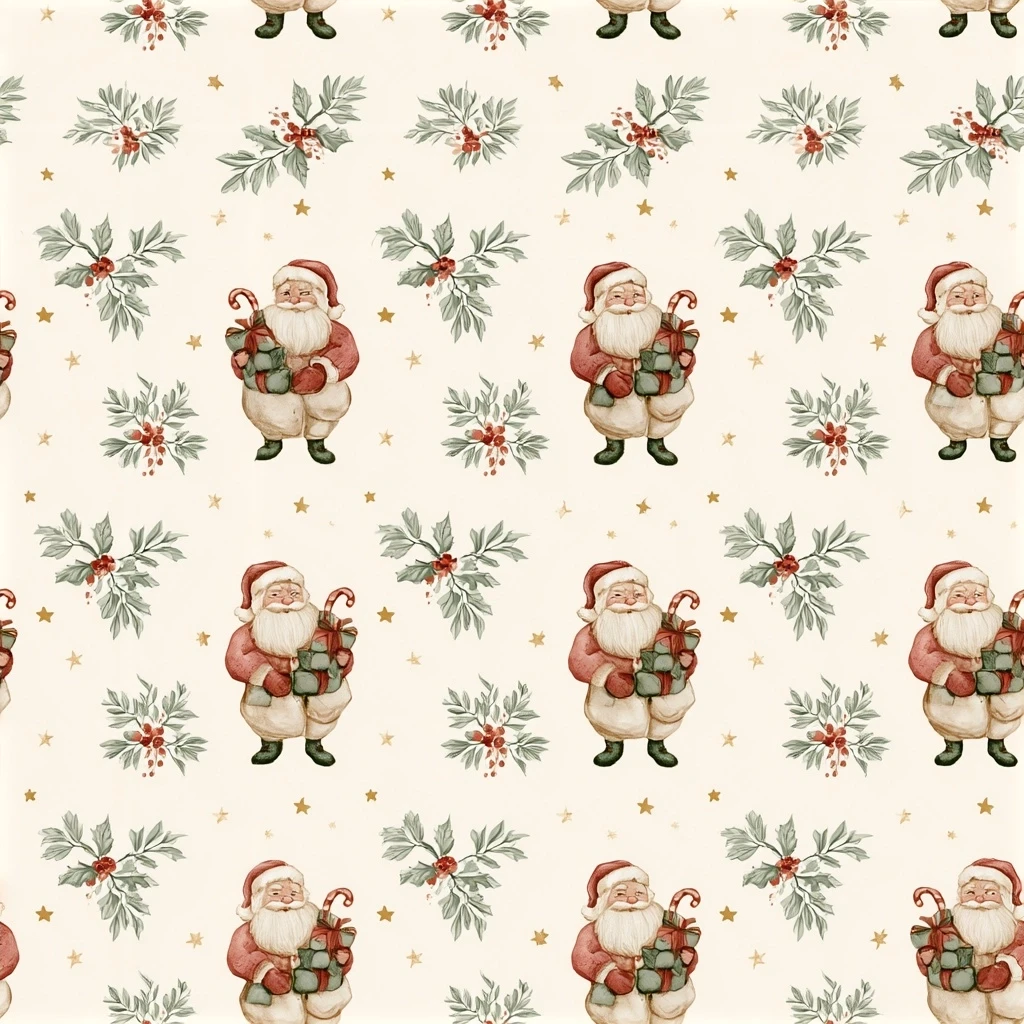 Vintage Santa Claus Seamless Pattern