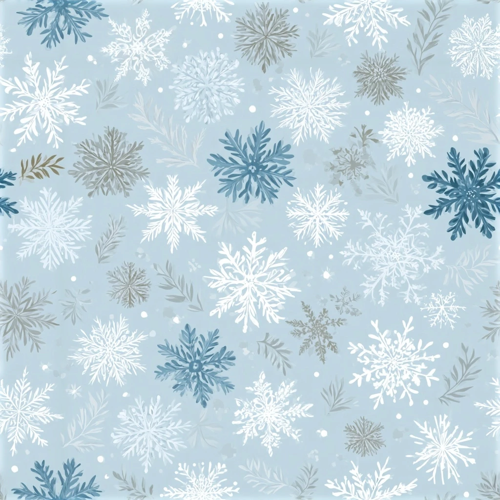 Winter Snowflake Blue Seamless Pattern
