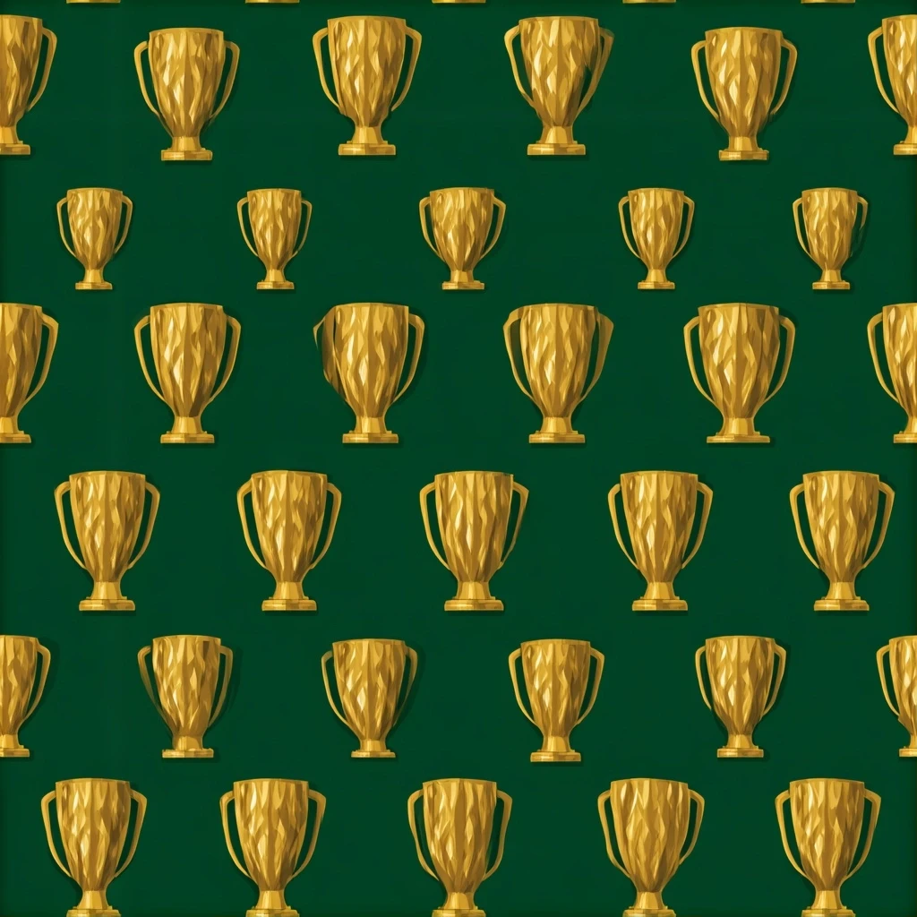 World Cup Trophy Gold Seamless Pattern