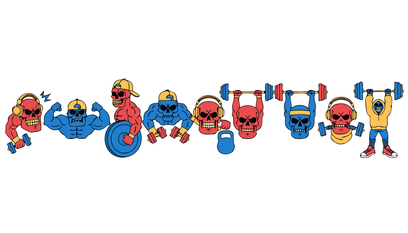 Patternful AI — Versatile Bodybuilding Skull Designs for Gym Clothing