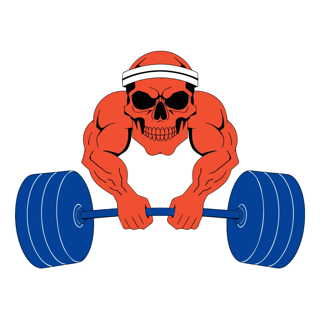 Bodybuilding Skull for Gym Clothing Vector Art