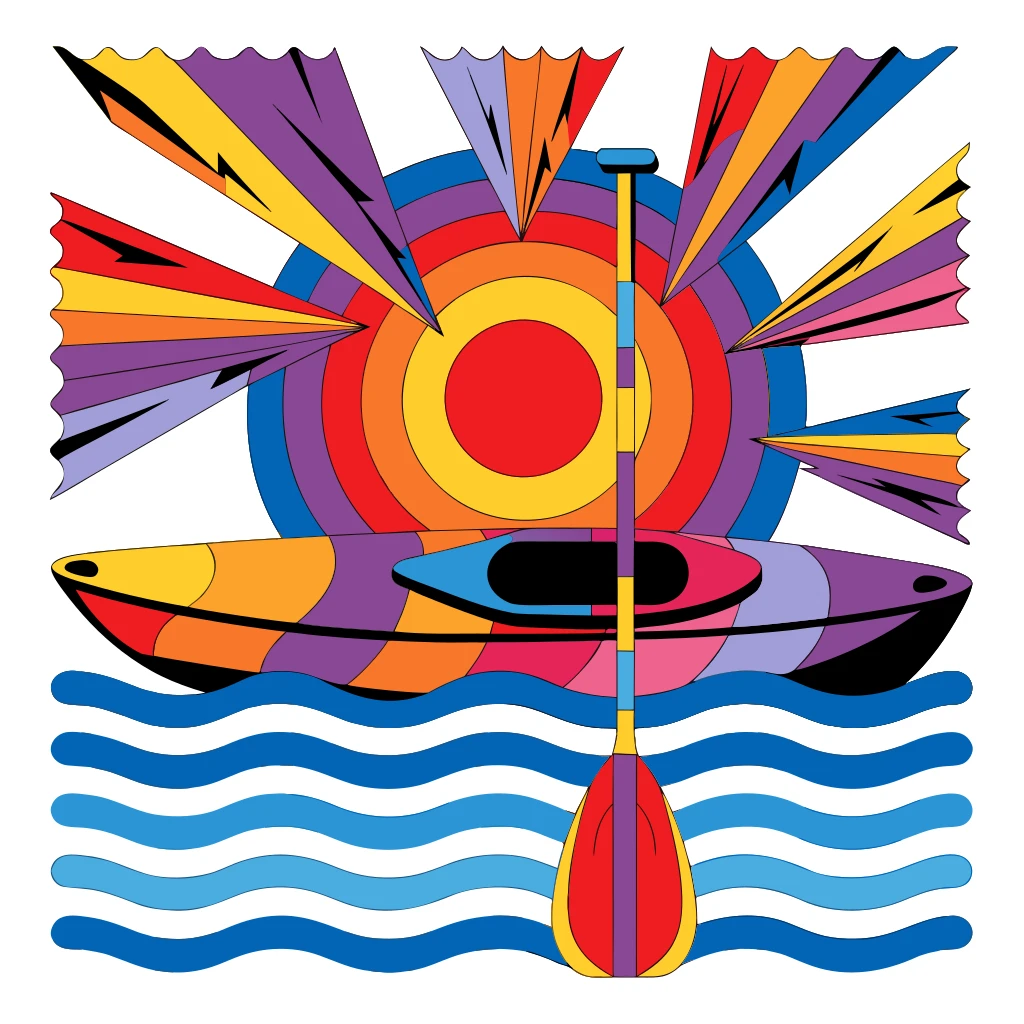 Kayaking for Summer Shirts Vector Art