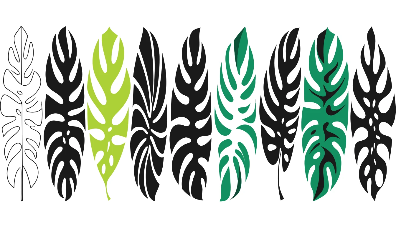 Patternful AI — Versatile Monstera Leaf Designs for Any Project