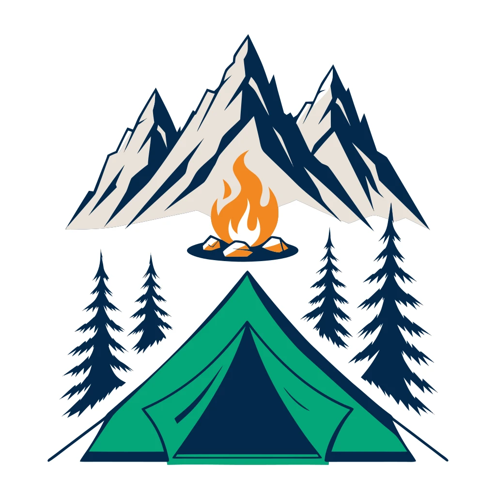 Mountain Camping Vector for Adventure Brands Vector Art