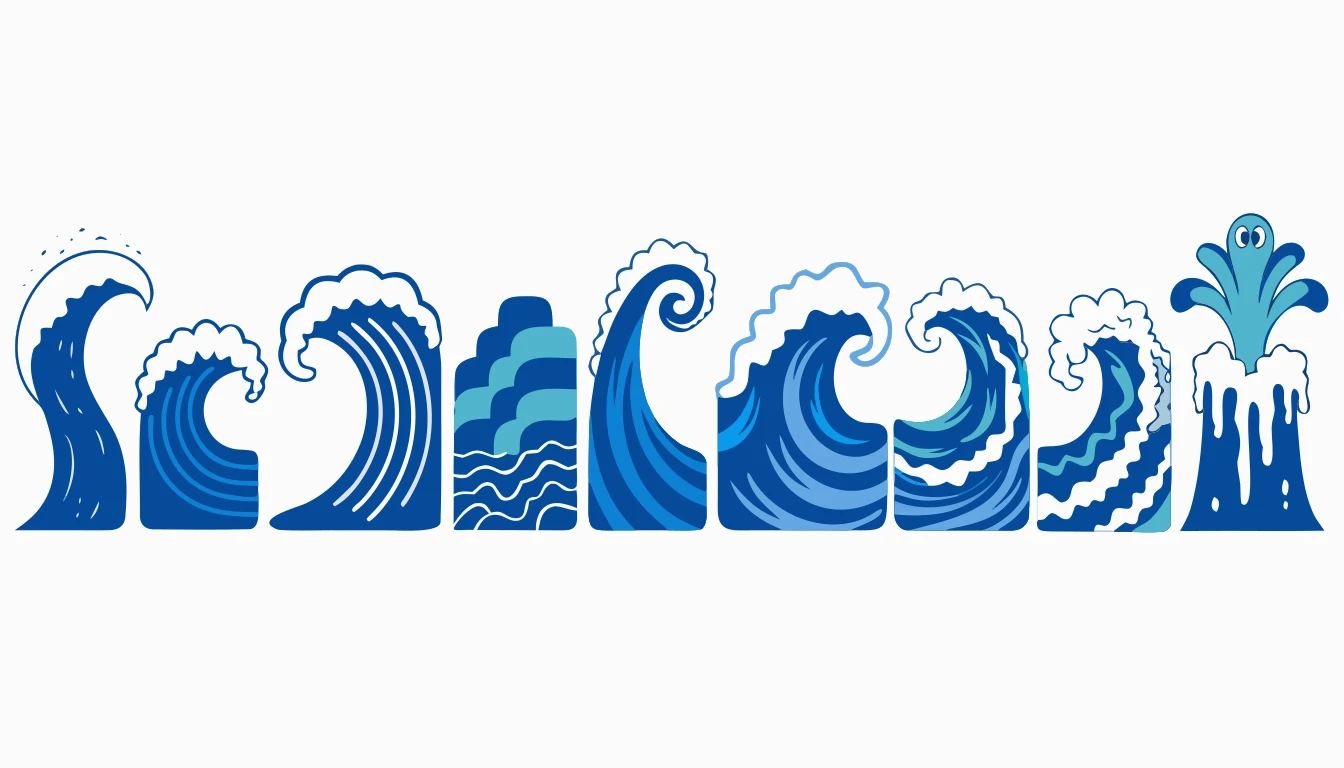 Patternful AI — Versatile Ocean Wave Designs for Surf Apparel