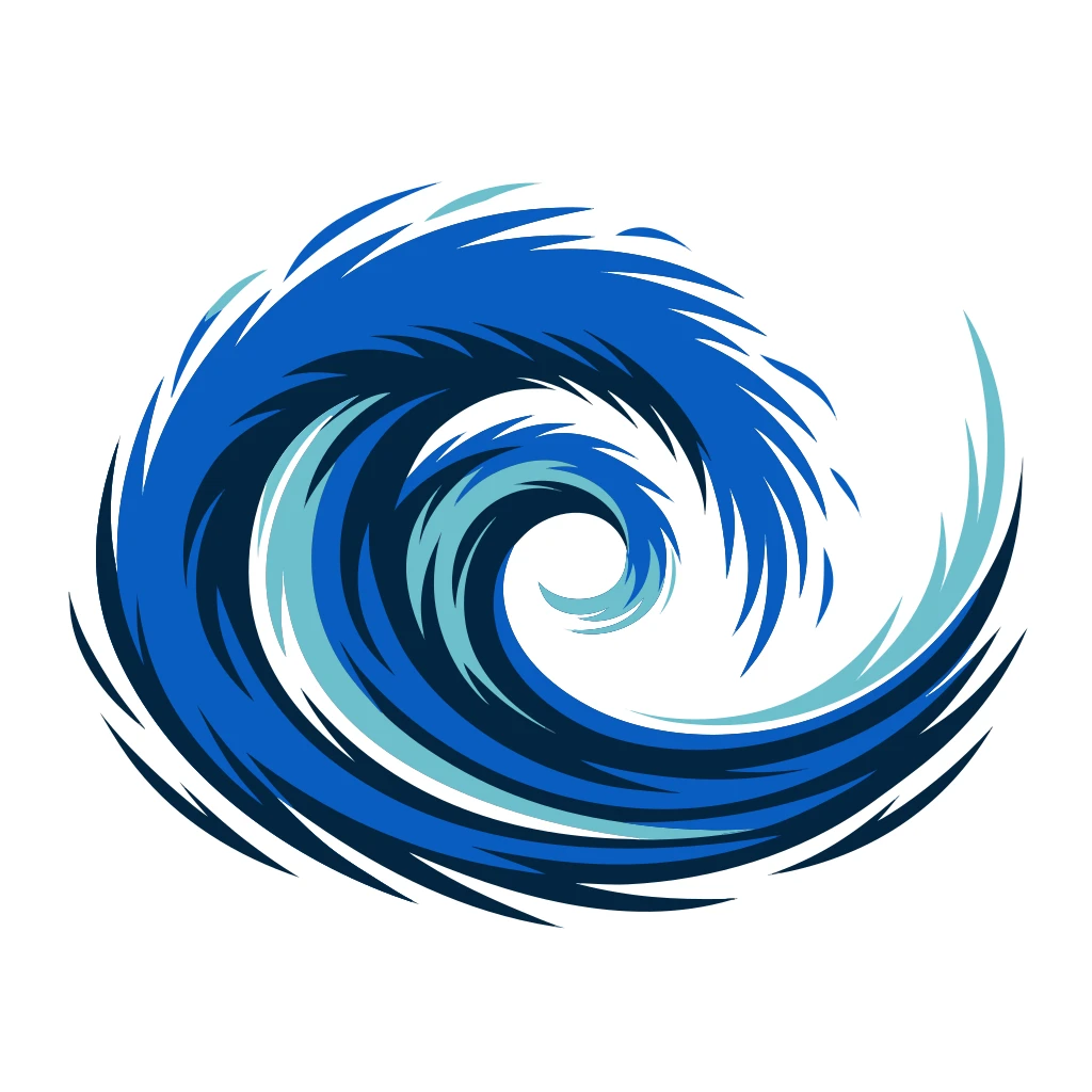 Ocean Wave for Surf Brand Apparel Vector Art