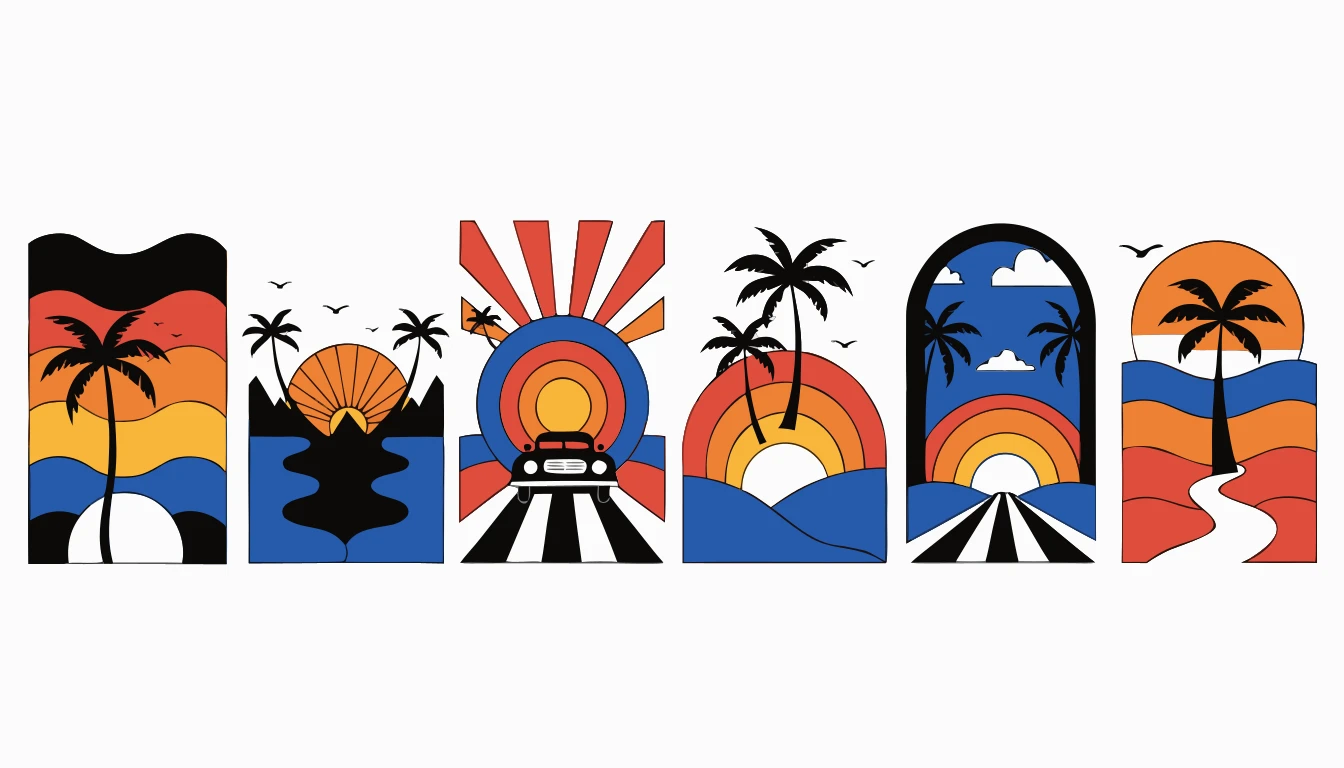 Patternful AI — Versatile Retro Sunset Designs for Every POD Seller