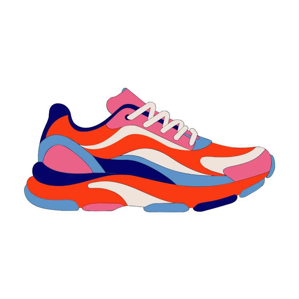 Running Shoe for Fitness Merch Vector Art