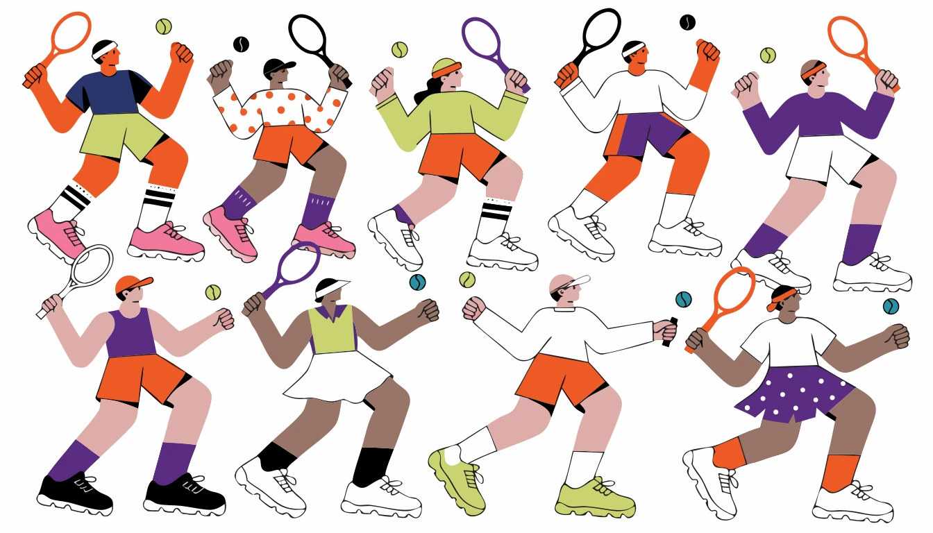 Patternful AI — Versatile Tennis Player Serving Designs for Every Project