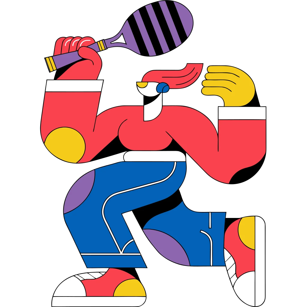 Tennis Player Serving Vector Art