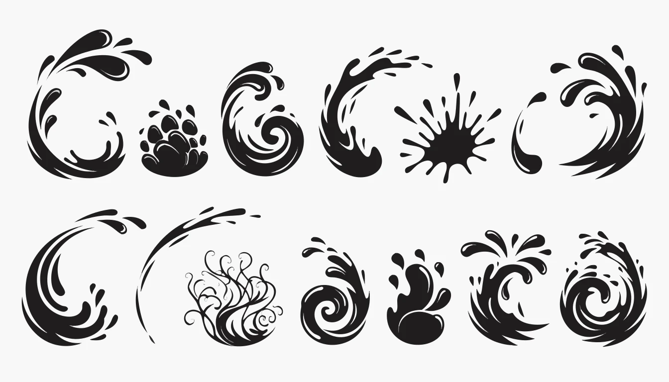 Patternful AI — Versatile Water Splash Designs for Any Project
